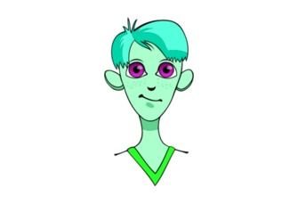 green Boy drawing