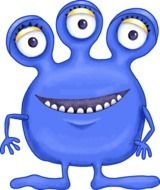 Clipart of blue monster