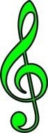 green Treble Clef drawing