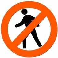 No Walking sign drawing