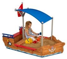 Details About Kidkraft Pirate Sandboat Wooden Ship Backyard Sand Box