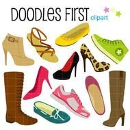 Girls Shoe Collection Digital For By Doodlesfirst On Etsy $2 clipart