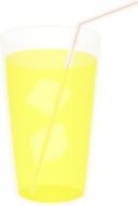 yellow drink with Shaved Ice in glass, drawing