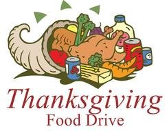 painted cornucopia of food on Thanksgiving Day