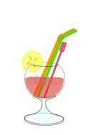 painted cocktail with ice and colorful straws