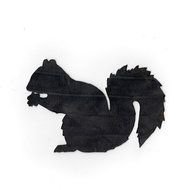 Squirrel Silhouette Upcycled Black Bicycle Inner Tube Art Animal