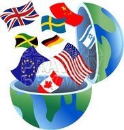 Flag World Globe Concept Illustration &ndash; Prawny