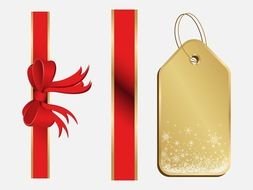 tag and red ribbon