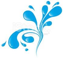 Shiny Blue Splash Water Drops Illustration