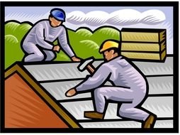 workers on the roof as a picture for clipart