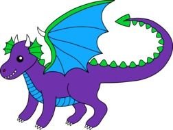 isolated purple dragon