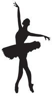 black silhouette of a ballerina as a picture for clipart
