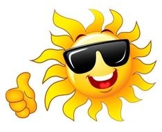 drawing of funny Sun with Sunglasses