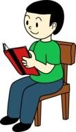 Boy Sitting On Chair drawing