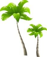 Green cartoon palms clipart