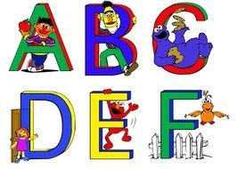 multicolored english alphabet from a to f