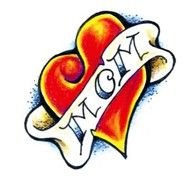 mom text heart drawing