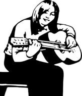 Girl Guitar Instrument Musical Player Smiling N2