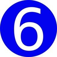 Blue Number 6 drawing