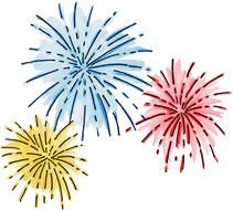 fireworks of different colors