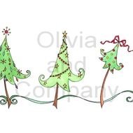 Swirly Christmas Tree Border