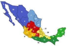 Mexico, colorful map