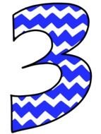 number 3 in chevron pattern