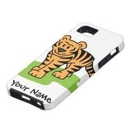 Cartoon Bengal Tiger Big Cat With Stripes Iphone 5 Cases
