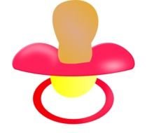 painted pink baby pacifier