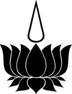 clipart of black Lotus Flower