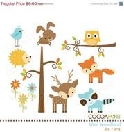 Cute Woodland Animals Fonts And More Pinterest