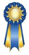 painted gold blue 1st Place Ribbon