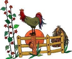 Colorful cartoon farm clipart