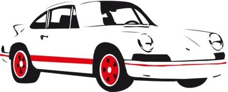 Colorful drawing of the vintage car clipart