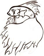 wide tailed Betta Fish, Coloring Page