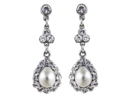 Delicate Pearl And Crystal Earrings By Regina B Little Bridal