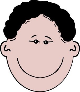face with black hair as a graphic image