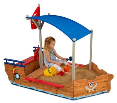 Details About Kidkraft Pirate Sandboat Wooden Ship Backyard Sand Box