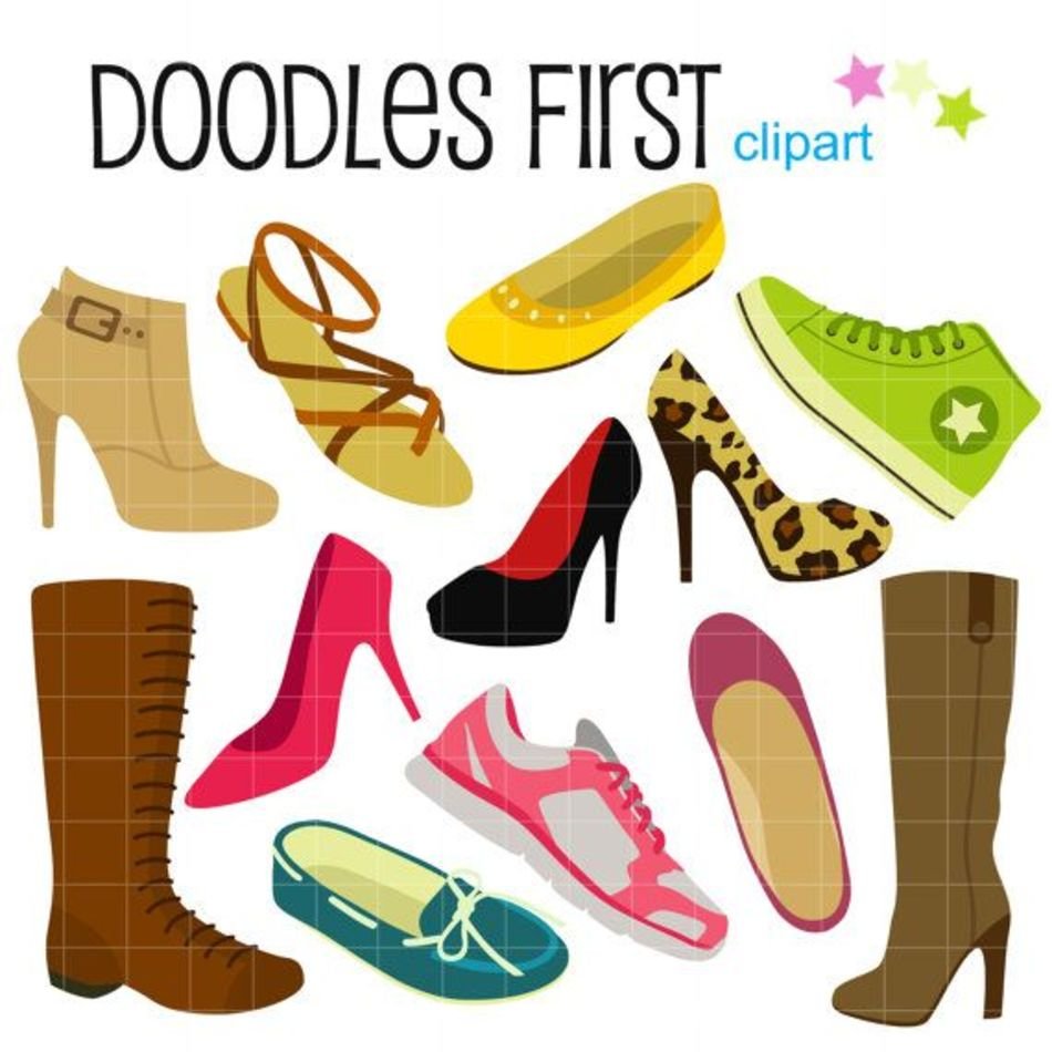 Girls Shoe Collection Digital For By Doodlesfirst On Etsy $2 clipart