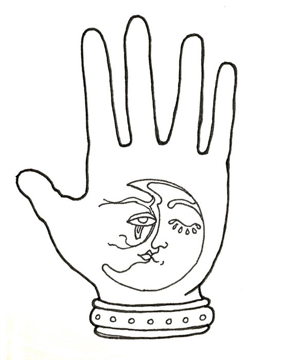 drawing of the month on the palm