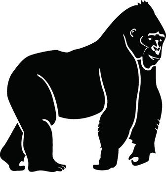 Silhouette Ape Gorilla Animal Jungle Zoo