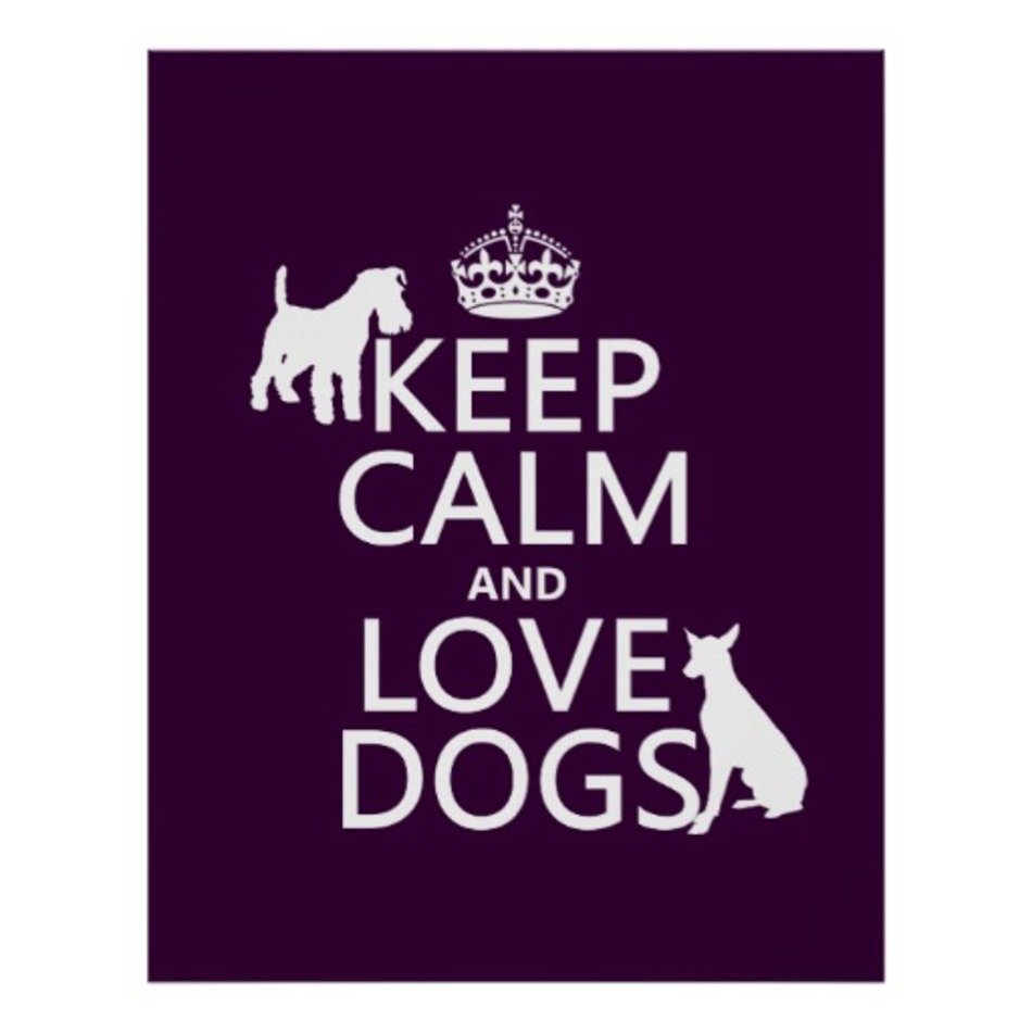 Keep Calm And Love Dogs All Colors Poster Zazzle