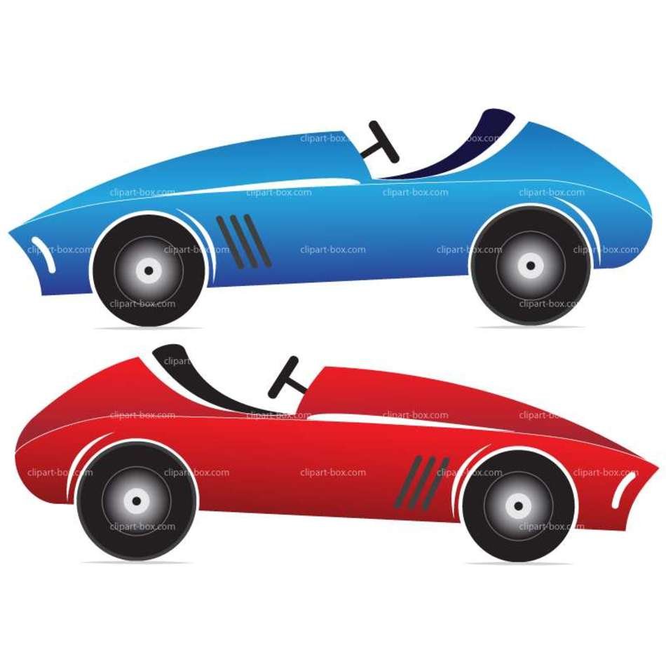 Clipart of the red and blue race cars