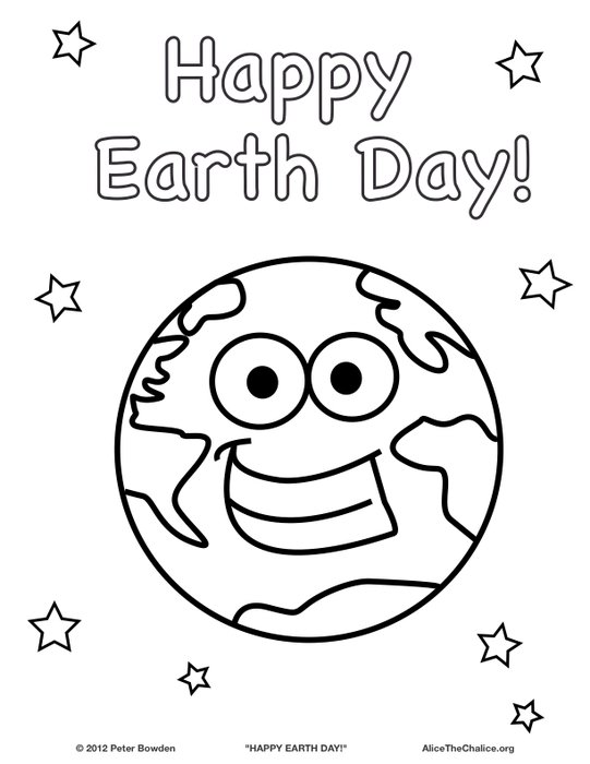 Happy Earth Day&rdquo; Coloring Page &ndash; Alice The Chalice