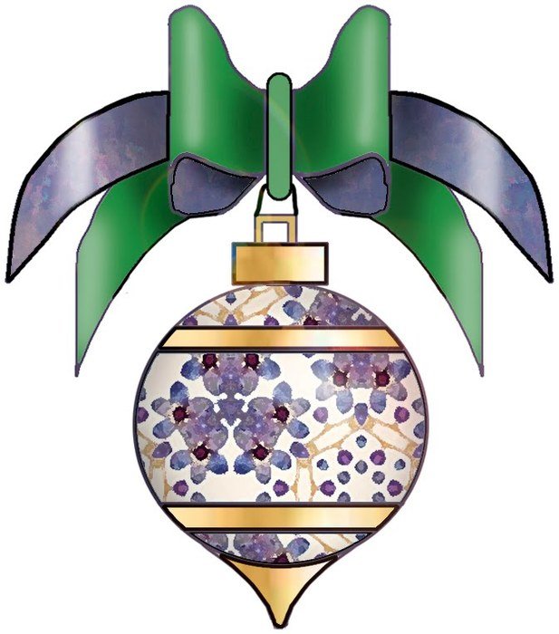 drawing of Purple and green Crafty Printed ball