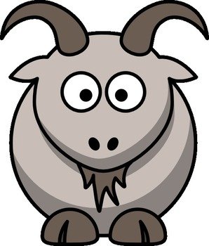 cartoon goat with round eyes