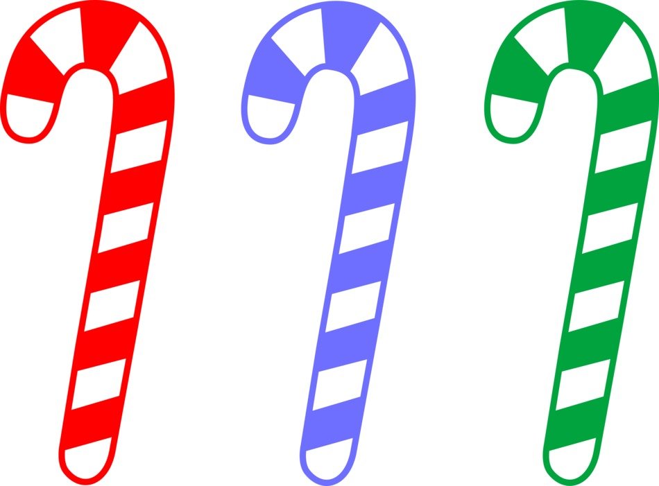 Clipart of Red Blue And Green Candies