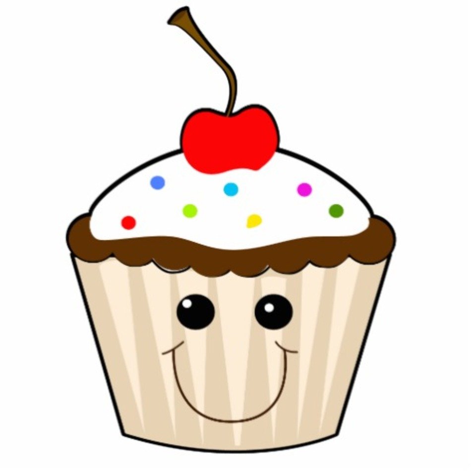 Happy Smiley Face Kawaii Cupcake Character Photo Cut Out