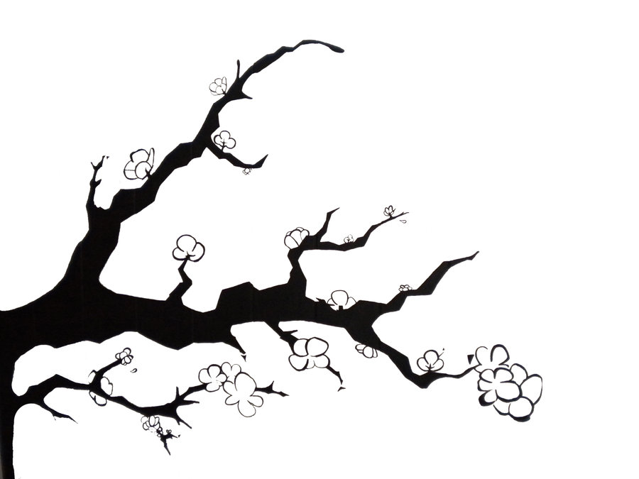 Flower Blossom Branch Drawing Free Image