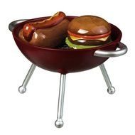 hamburger and hot dog on a barbecue as a graphic image